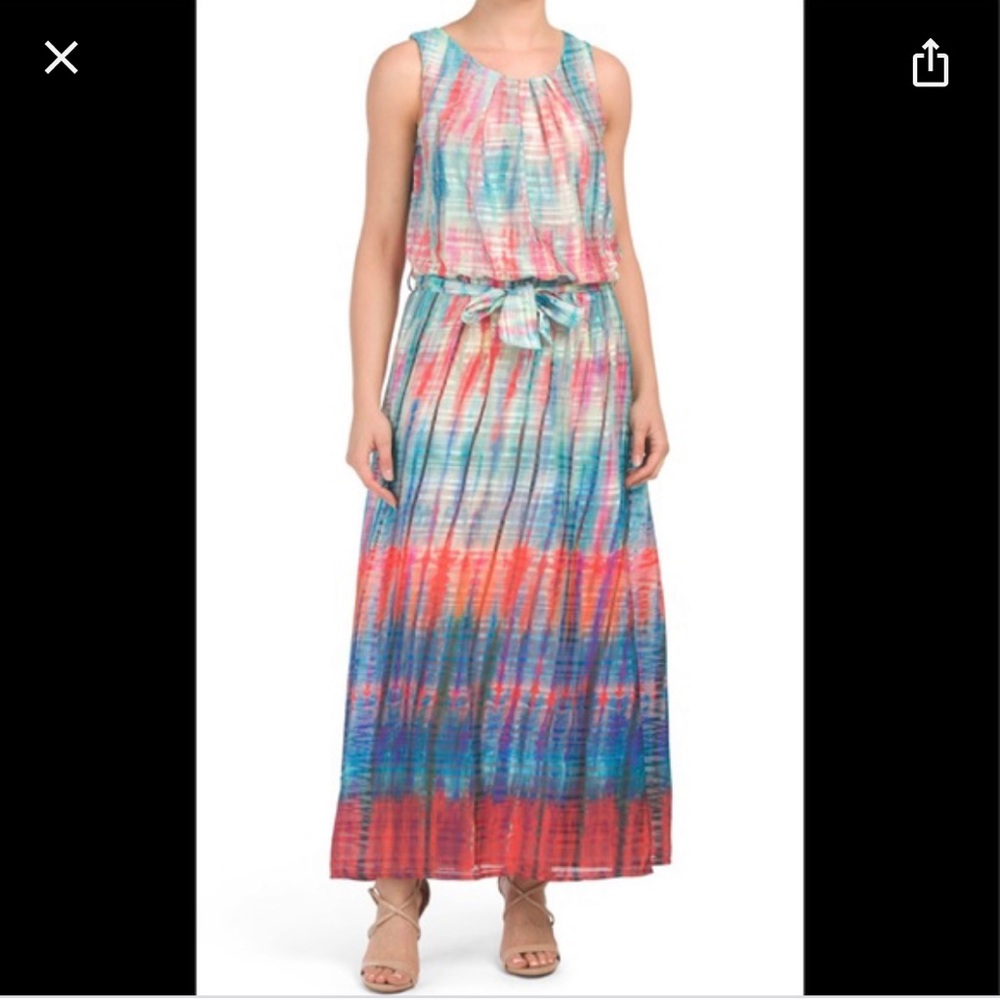 Talia benson tie die made in Italy lined maxi L